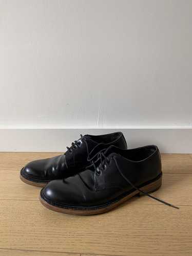Acne Studios Black Leather Shoes with wood sole