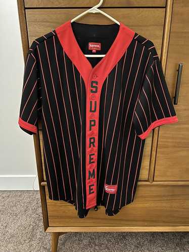 Supreme Supreme vertical logo baseball jersey FW18