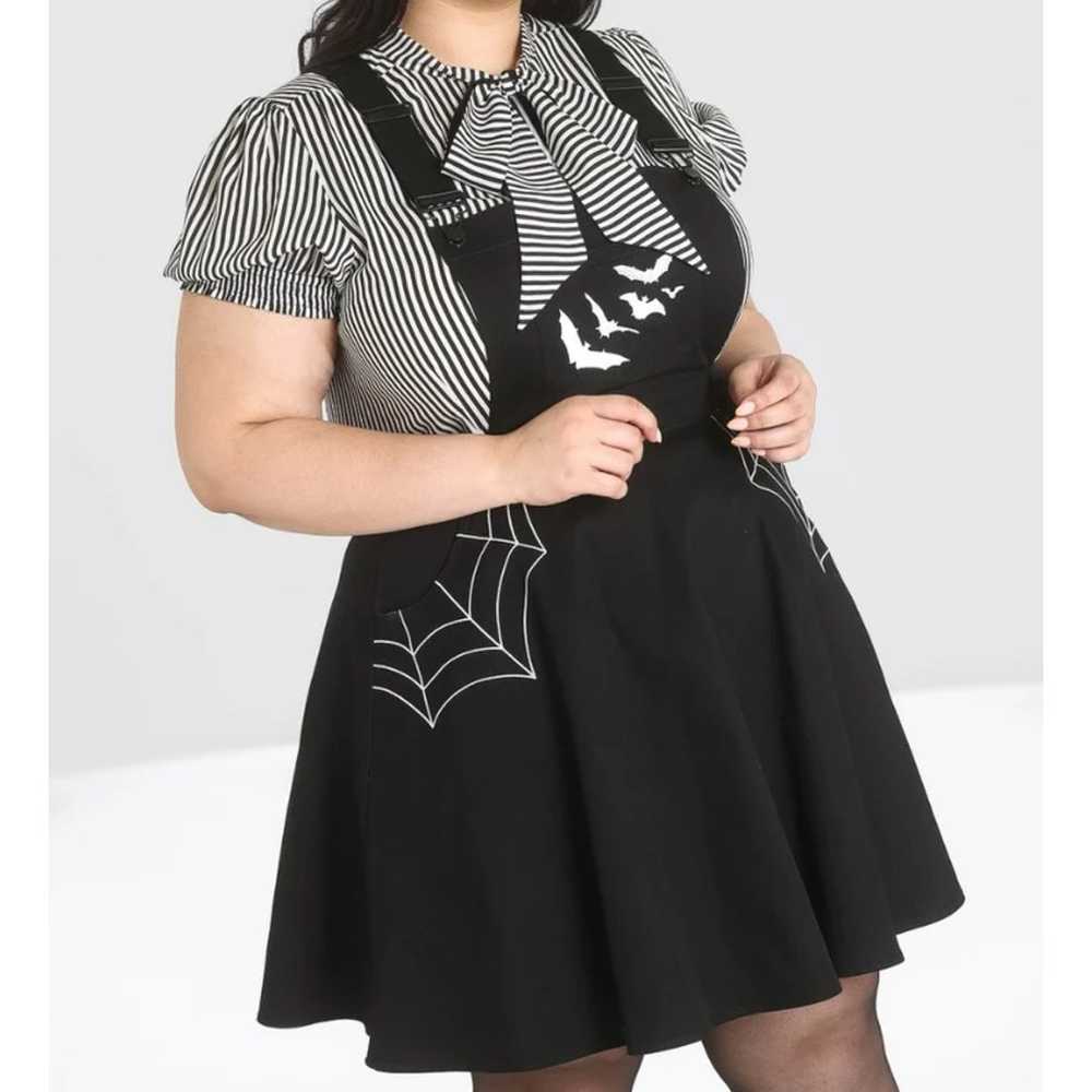 NWOT Hell Bunny Black Miss Muffet Pinafore Spider… - image 11