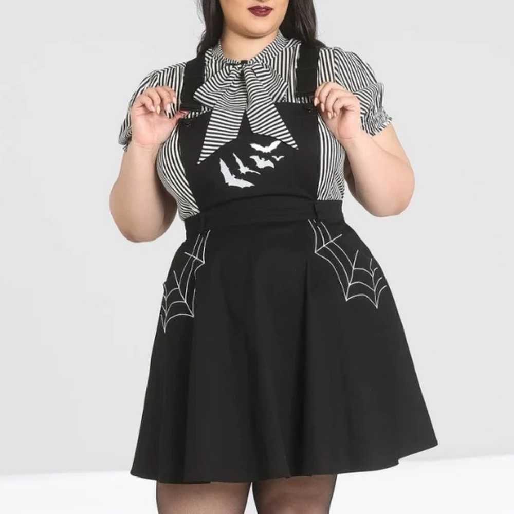 NWOT Hell Bunny Black Miss Muffet Pinafore Spider… - image 5
