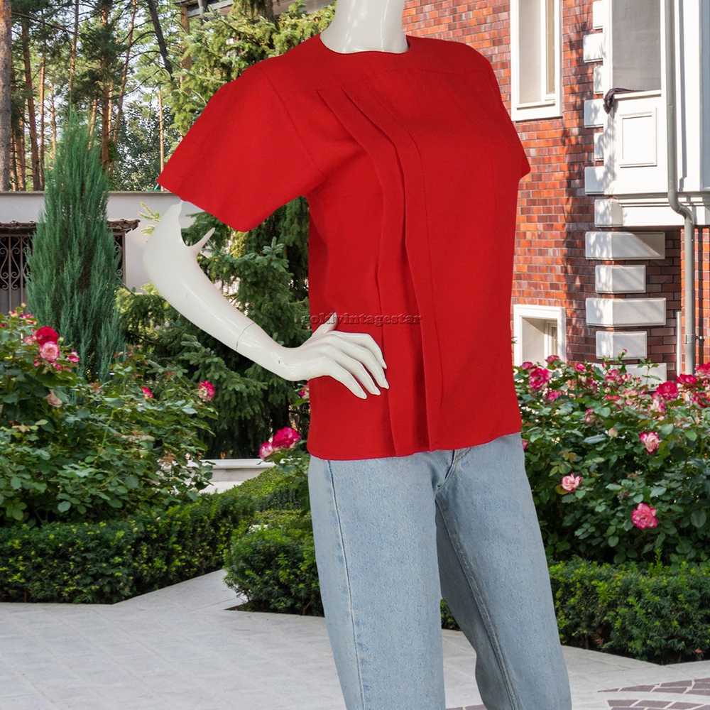 Other Chic Red Pleated Top S: Urban Elegance Reim… - image 5
