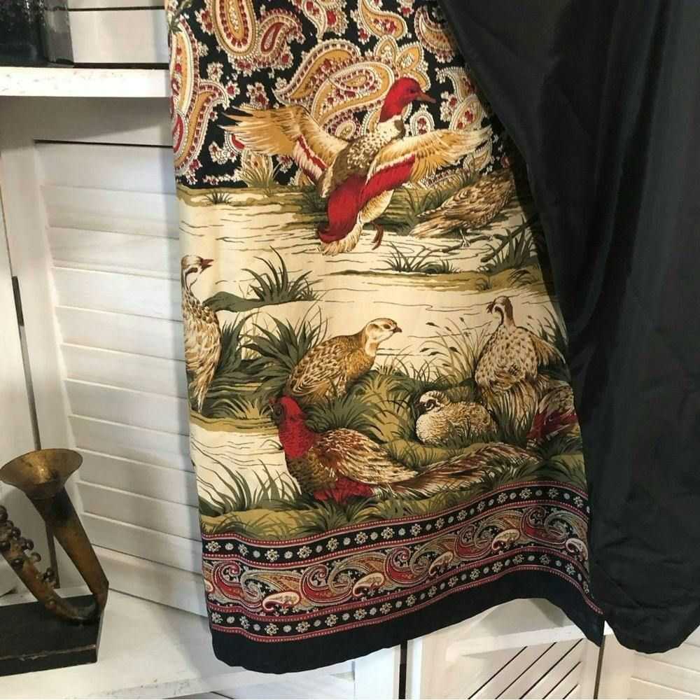 Vintage Vintage boho beige pheasant birds pattern… - image 5
