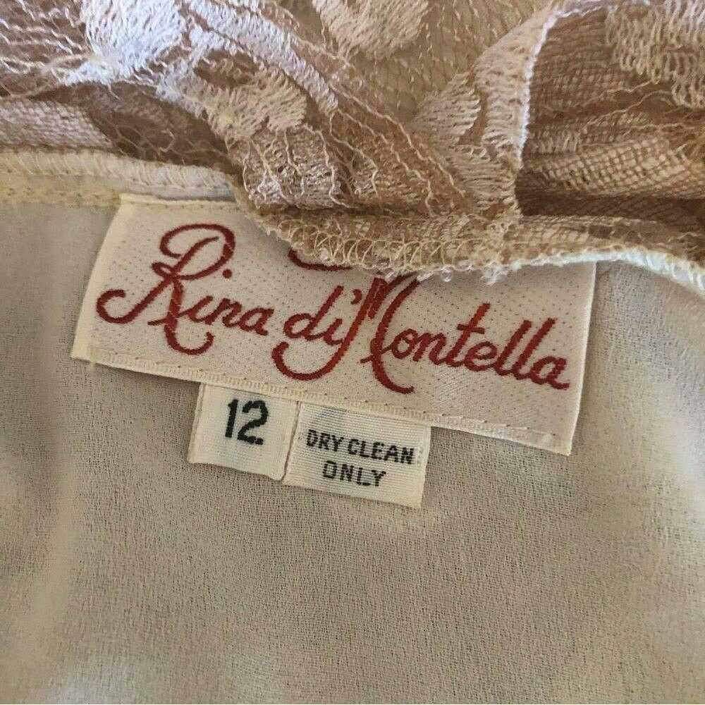 Vintage Rina Di Montella vtge lace tiered pink rh… - image 7