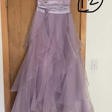 LILAC PURPLE TULLE PROM BRIDESMAID FORMAL STRAPLES