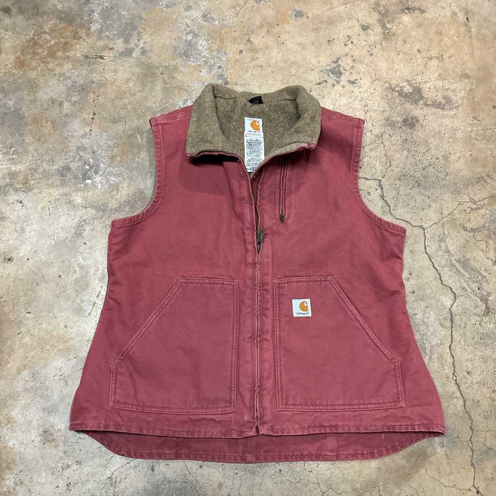 Carhartt × Vintage Pink Carhartt vest womens large - image 1