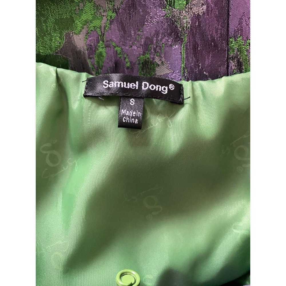 Samuel Dong Green Purple Silver Pockets Belted Fr… - image 5