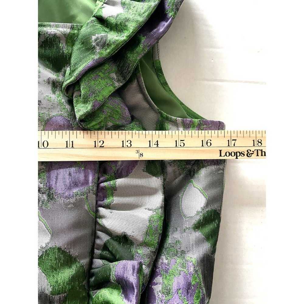 Samuel Dong Green Purple Silver Pockets Belted Fr… - image 7