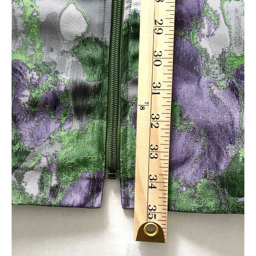 Samuel Dong Green Purple Silver Pockets Belted Fr… - image 9