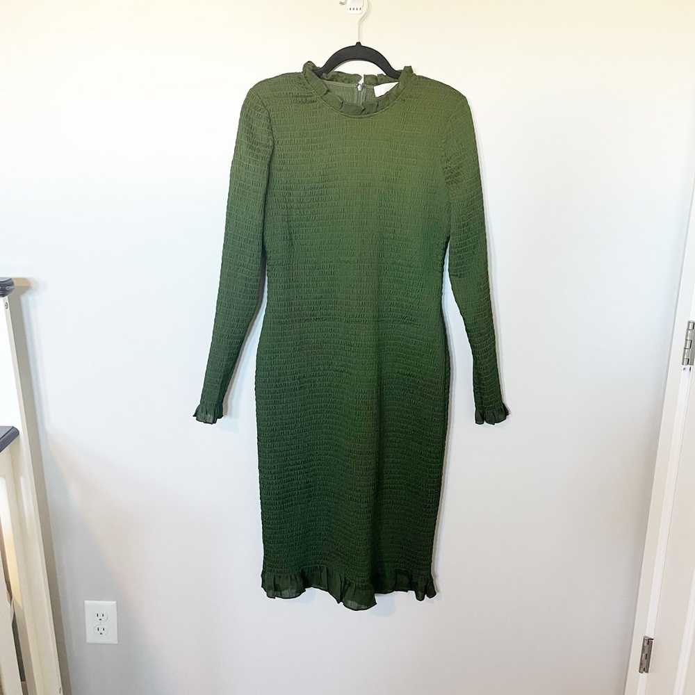 Rachel Parcell Green Long Sleeve Smocked Bodycon … - image 3