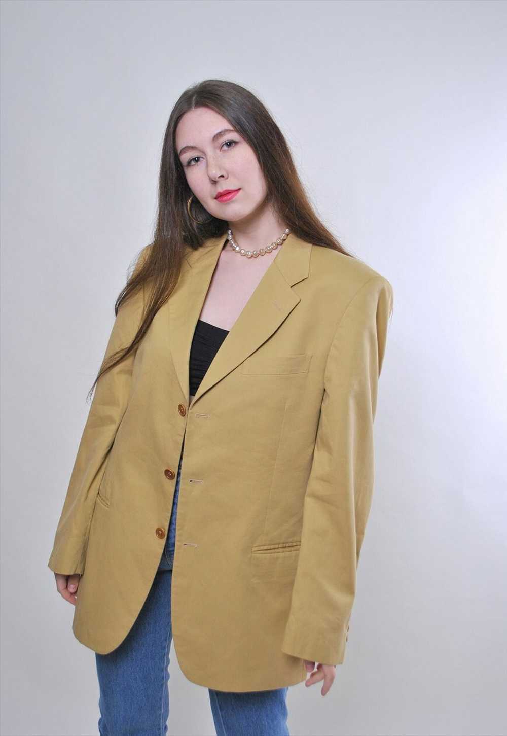 Oversized blazer, Vintage Italian blazer, beige s… - image 1