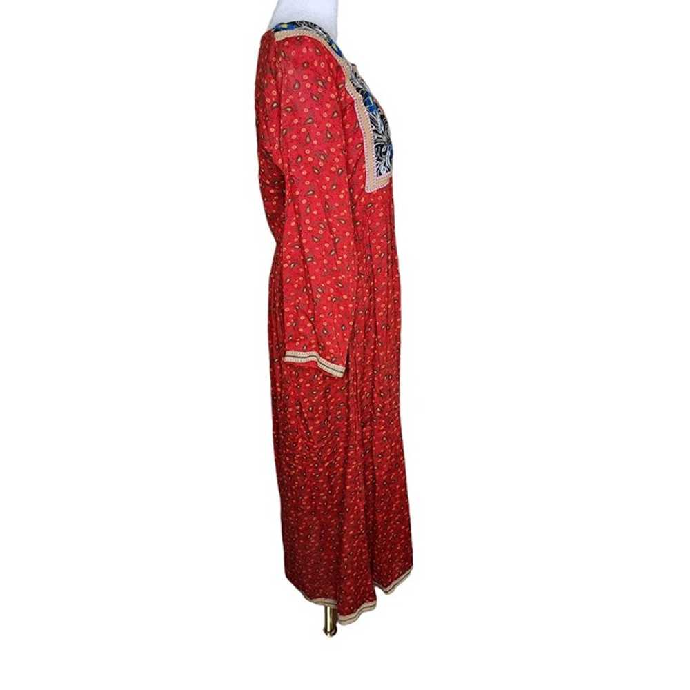 Vintage 70s Boho Maxi Peasant Dress Womens Size M… - image 2