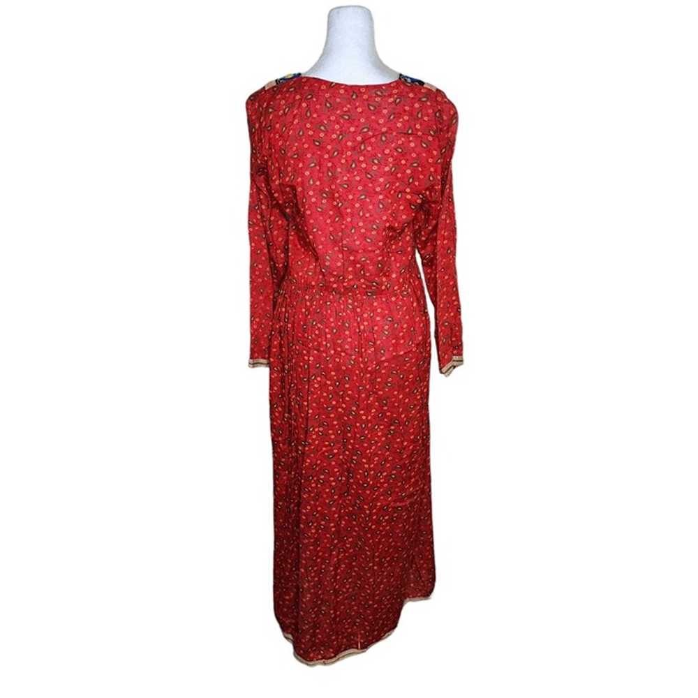 Vintage 70s Boho Maxi Peasant Dress Womens Size M… - image 3