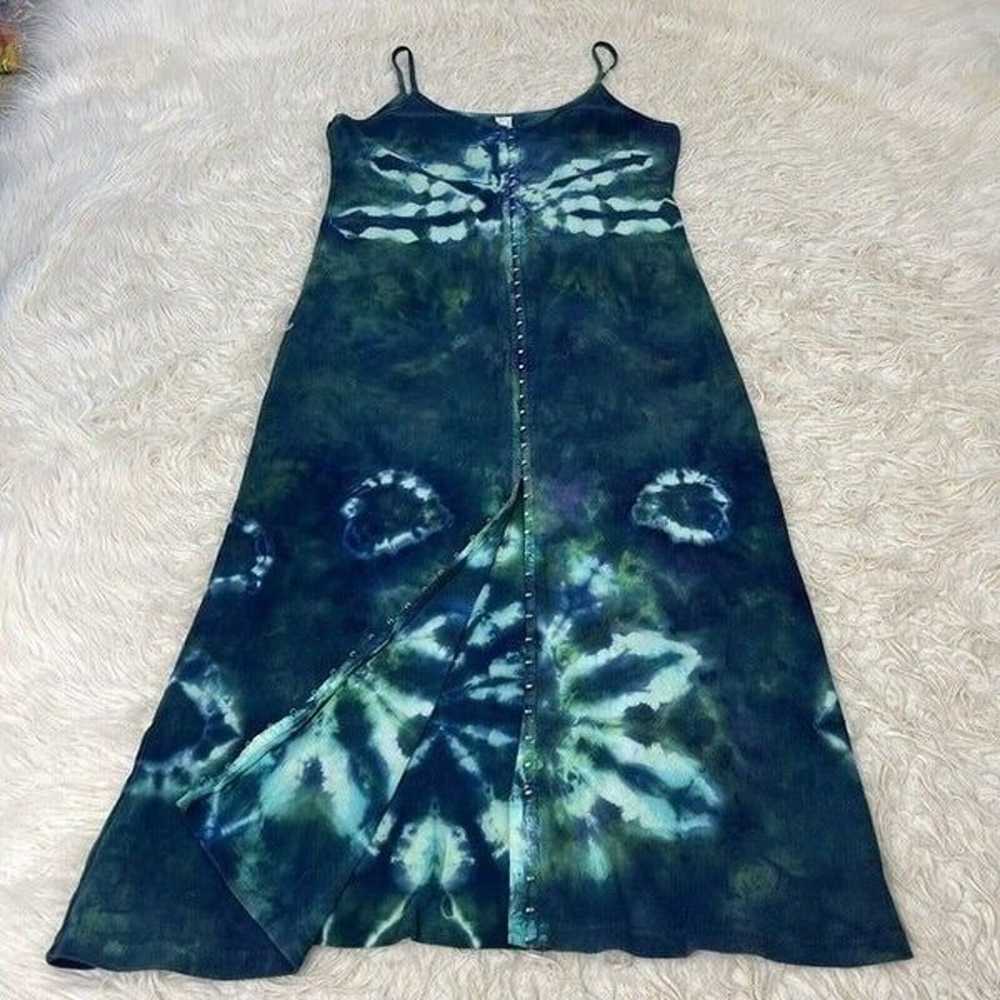 Vintage Women’s Blue Tie Dye Hippie Summer Maxi R… - image 3