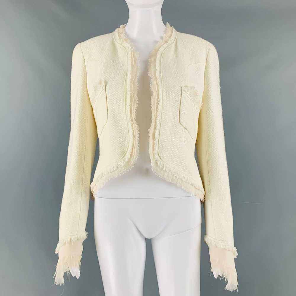 Chanel Cream Cotton Acrylic Textured Jacket - image 1