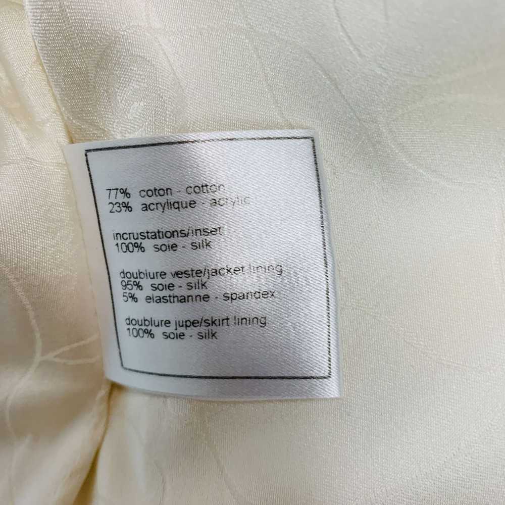 Chanel Cream Cotton Acrylic Textured Jacket - image 7