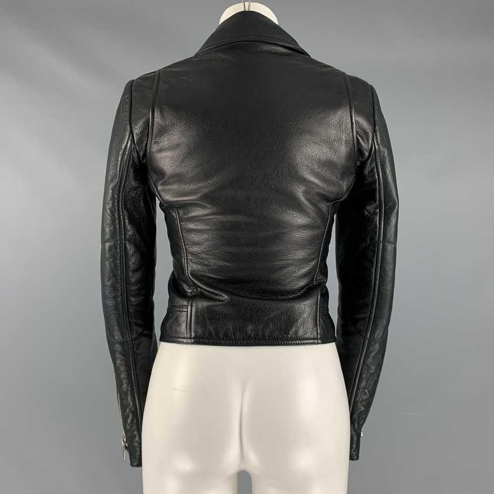 Balenciaga Black Leather Lamb Skin Motorcycle Jacket Gem