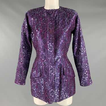 Geoffrey Beene Purple Sequined Evening Blazer