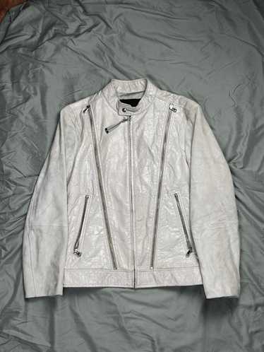 Diesel Suede and Cracked Leather Lambskin Jacket