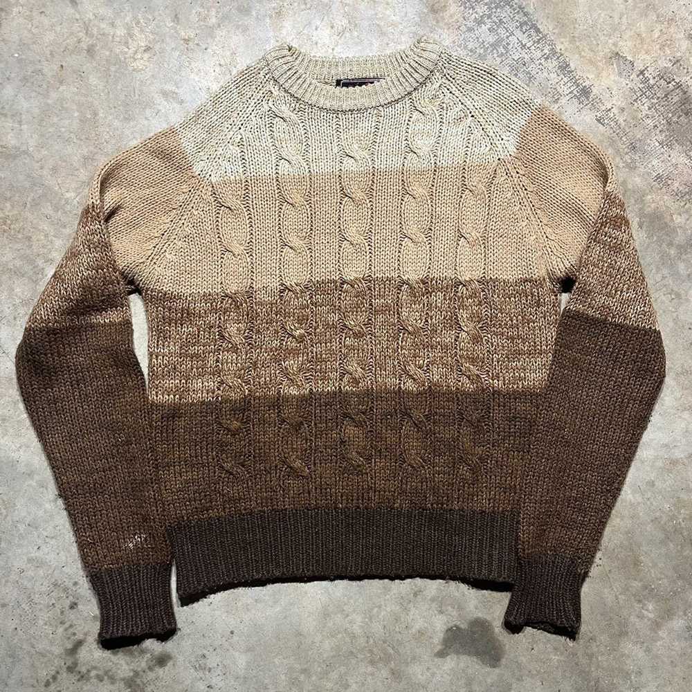 Vintage Vintage 80s Youngbloods Brown Cable Knit … - image 1