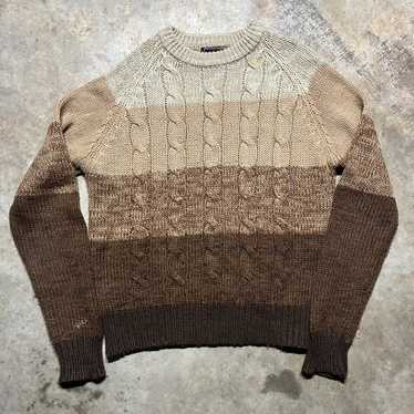 Vintage Vintage 80s Youngbloods Brown Cable Knit … - image 1
