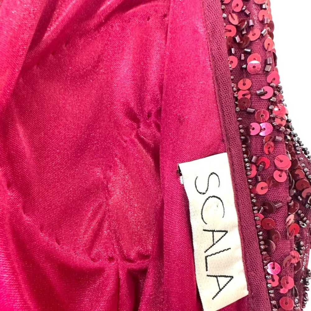 Scala Maroon Beaded & Sequin Short Dress Formal G… - image 10
