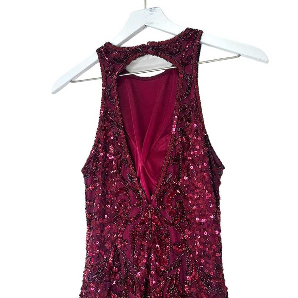 Scala Maroon Beaded & Sequin Short Dress Formal G… - image 6