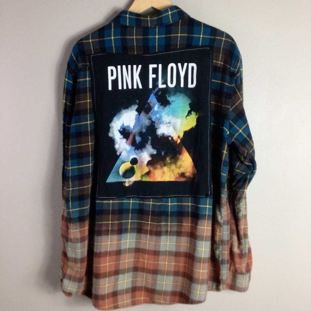 Pink Floyd Upcycled Pink Floyd flannel ombre blea… - image 1