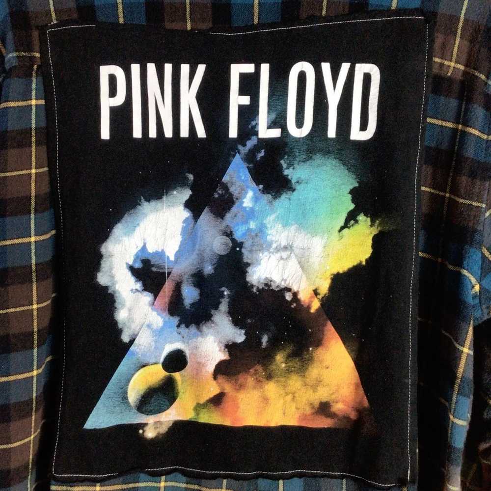 Pink Floyd Upcycled Pink Floyd flannel ombre blea… - image 2