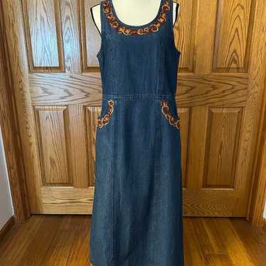 Vintage April Cornell Denim Dress with Matching J… - image 1