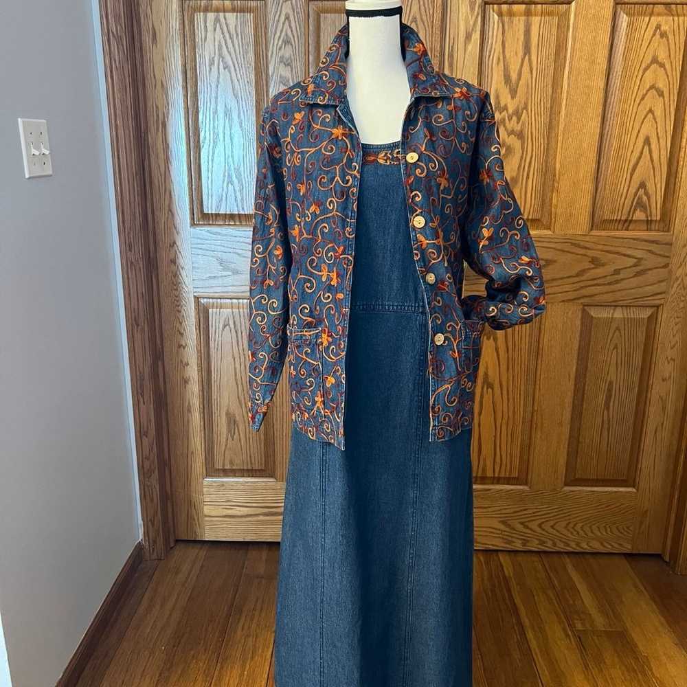 Vintage April Cornell Denim Dress with Matching J… - image 5