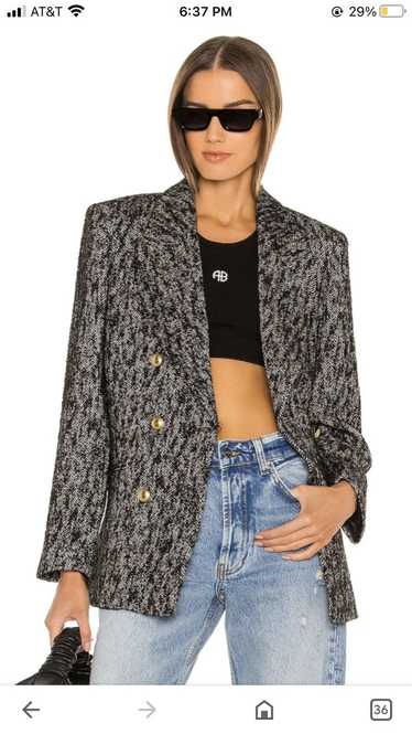 Anine Bing Dionne Herringbone Blazer