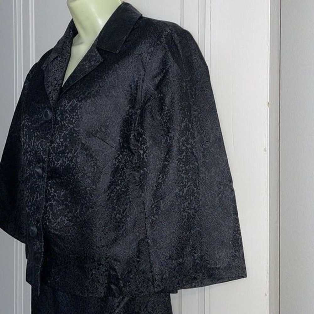 Vtg 60s black brocade 2 Piece dressy jacket & max… - image 6