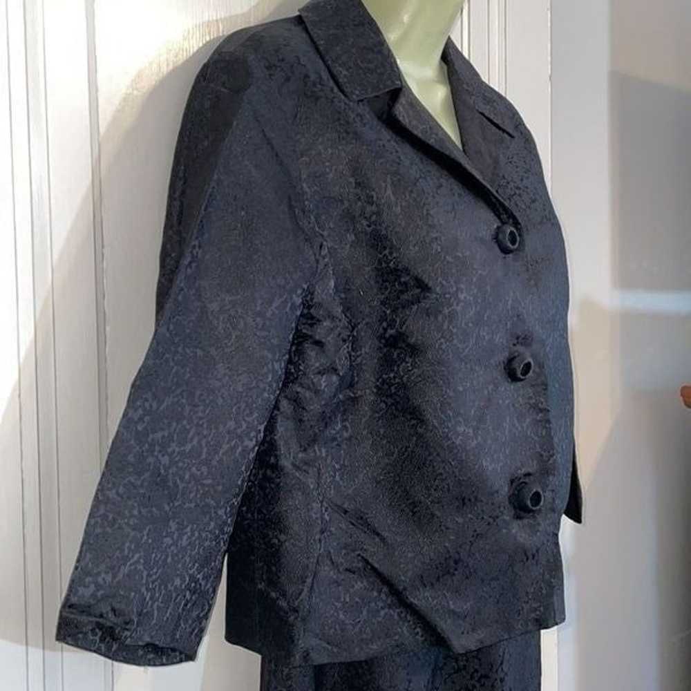 Vtg 60s black brocade 2 Piece dressy jacket & max… - image 7
