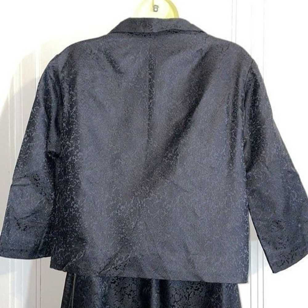 Vtg 60s black brocade 2 Piece dressy jacket & max… - image 9