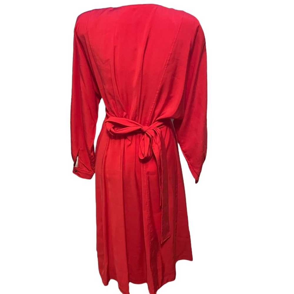 ba&sh Cauka Red Belted Tie Waist Crossover Dress … - image 6