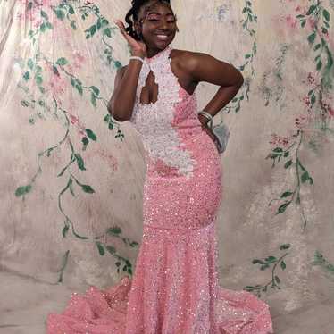 Pink Sparkly Prom Dress Black Girl