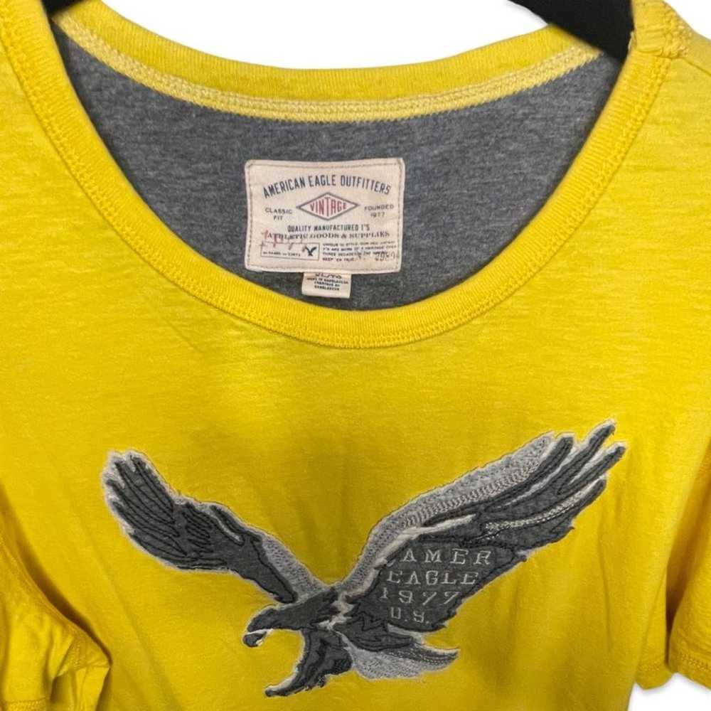 Vintage American Eagle Yellow Men Shirt 1977 size… - image 2