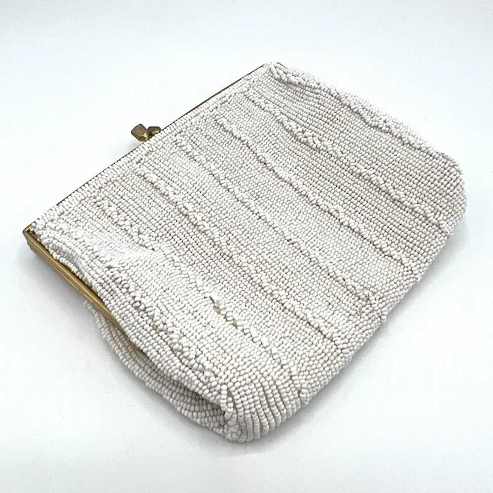 SUMMERY White Beaded Vintage Clutch - Richere Mad… - image 2