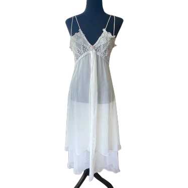 Vintage 1980s night dress, Flora Nikrooz, sheer n… - image 1