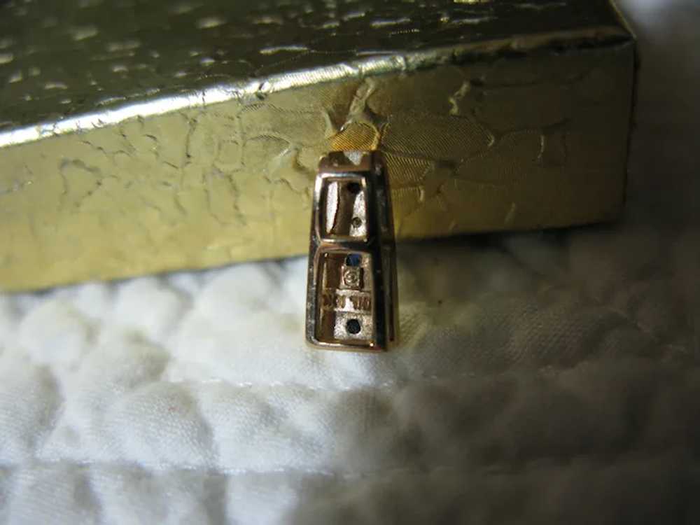 Sapphire and Diamond 10K Yellow Gold Pendant - image 5