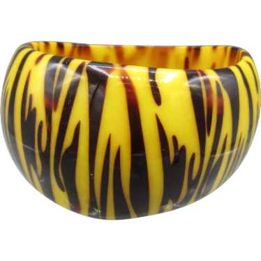 Lucite Tiger Striped Chunky Bangle