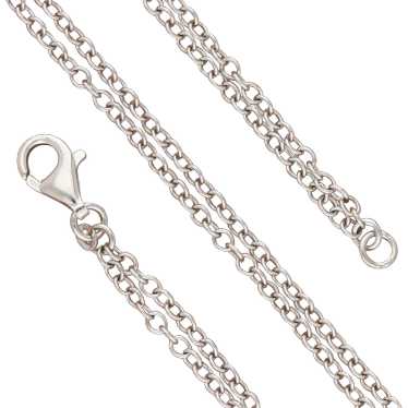 Sterling Silver 4Mm Double Cable Chain Necklace S… - image 1