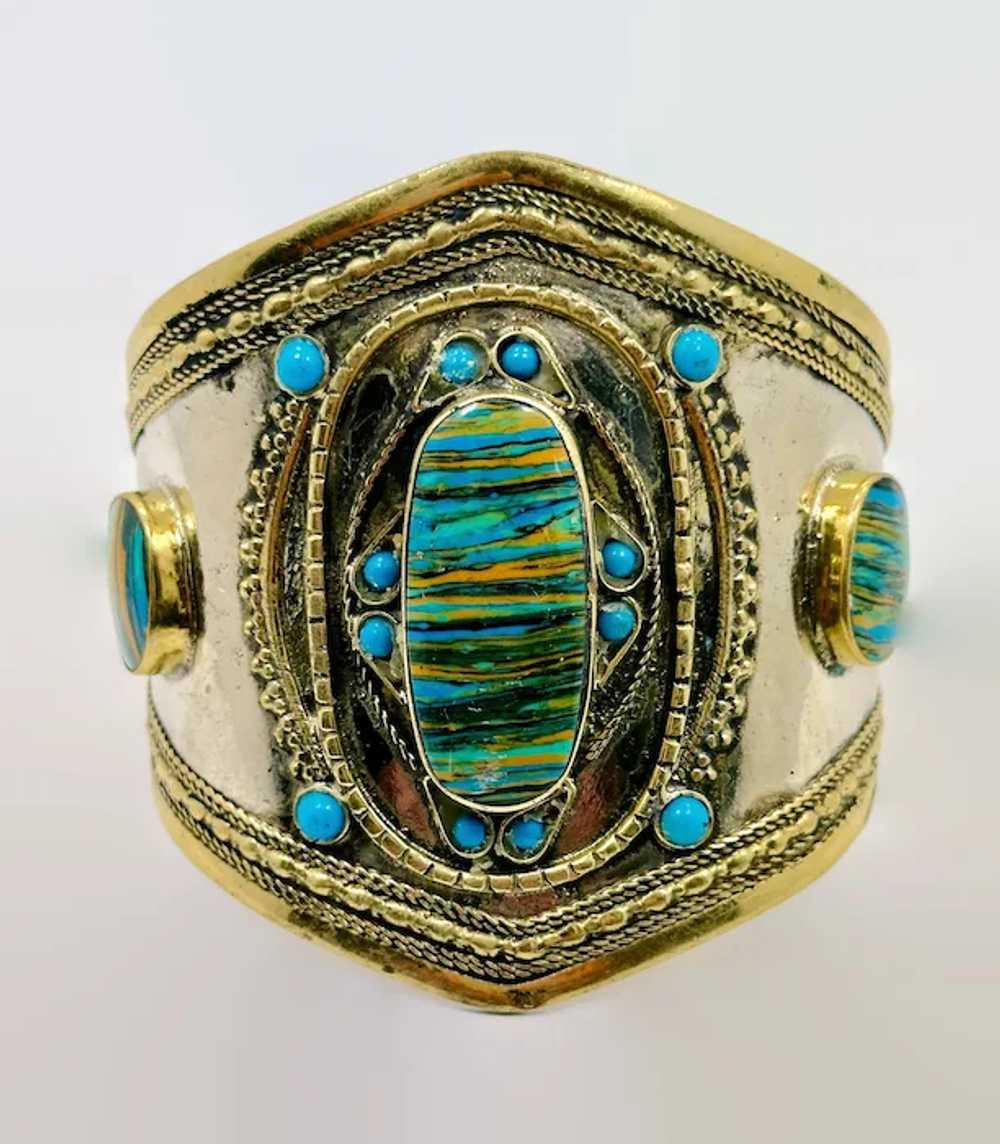 Afghan Bracelet, Middle Eastern, Art Glass, Uniqu… - image 2