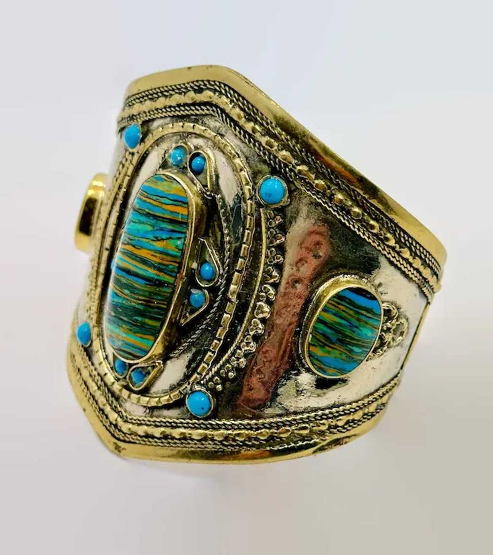 Afghan Bracelet, Middle Eastern, Art Glass, Uniqu… - image 3