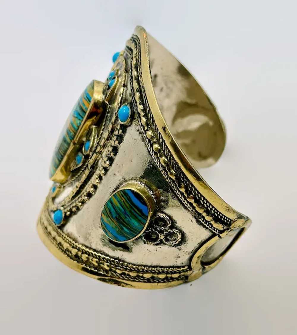 Afghan Bracelet, Middle Eastern, Art Glass, Uniqu… - image 4