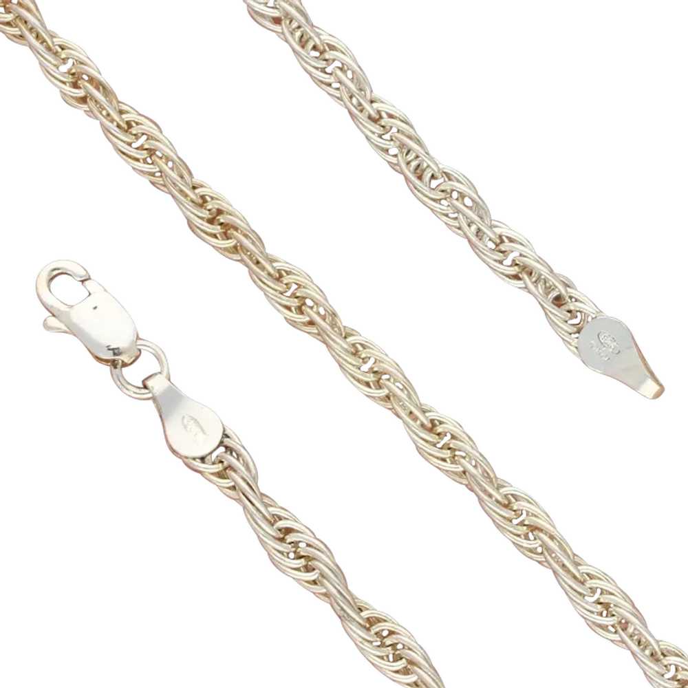 Sterling Silver 5Mm Rope Chain Necklace Size 38In - image 1