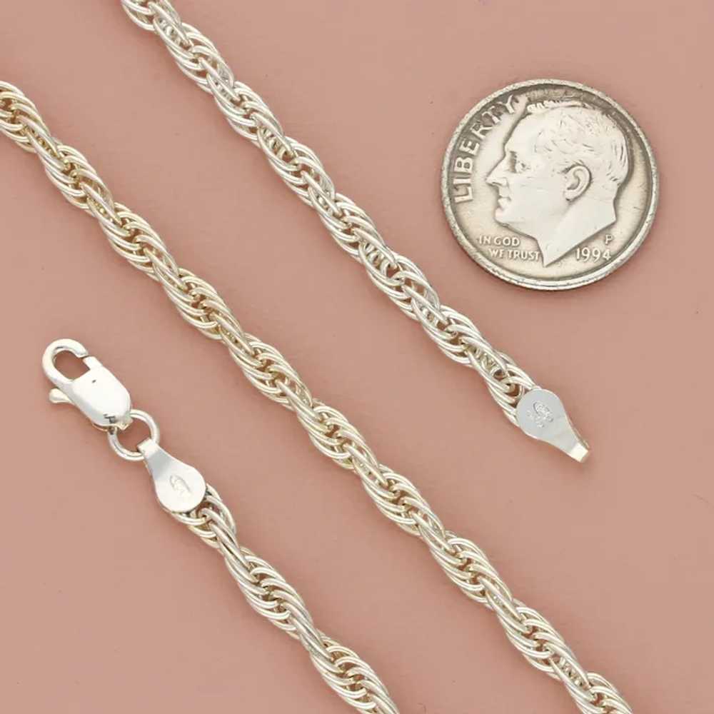 Sterling Silver 5Mm Rope Chain Necklace Size 38In - image 4