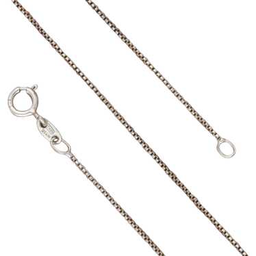 Sterling Silver Italy 1Mm Box Chain Necklace Size… - image 1