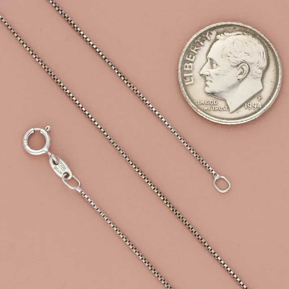 Sterling Silver Italy 1Mm Box Chain Necklace Size… - image 4