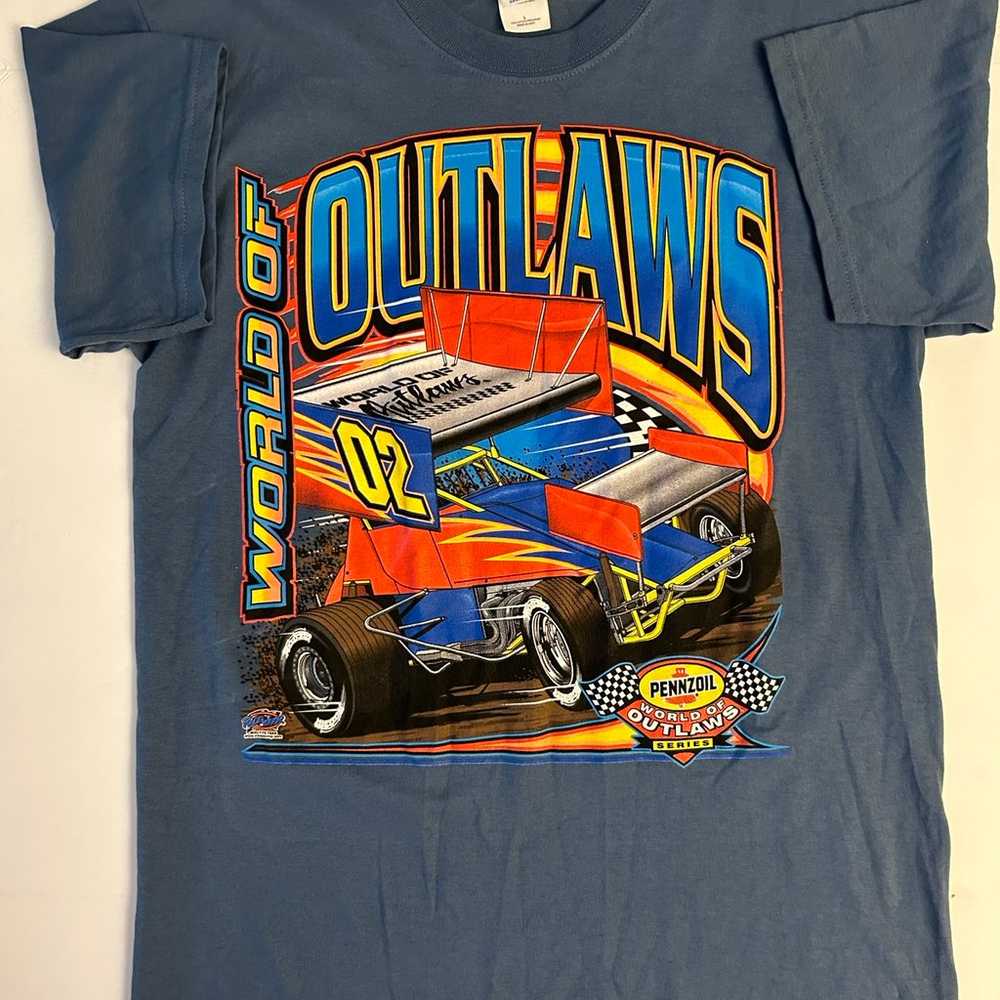 Vintage Pennzoil World Of Outlaws 2002 tour tshir… - image 1